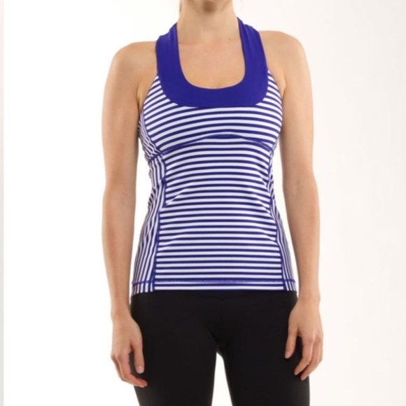 Lululemon Striped Scoop Neck Tank Top - Picture 1 of 7
